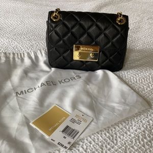 Michael Kors Sloan black leather lambskin quilted bag
